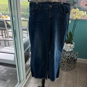 CHARLIE B Dark Blue Flare Jeans